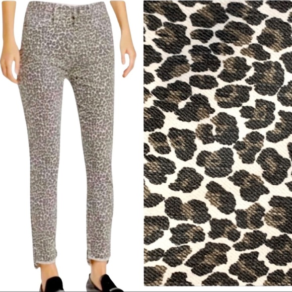 Current/Elliott Denim - CURRENT/ELLIOTT The Super Highwaist Stiletto Crop Snow Leopard w/Slit Step Hem